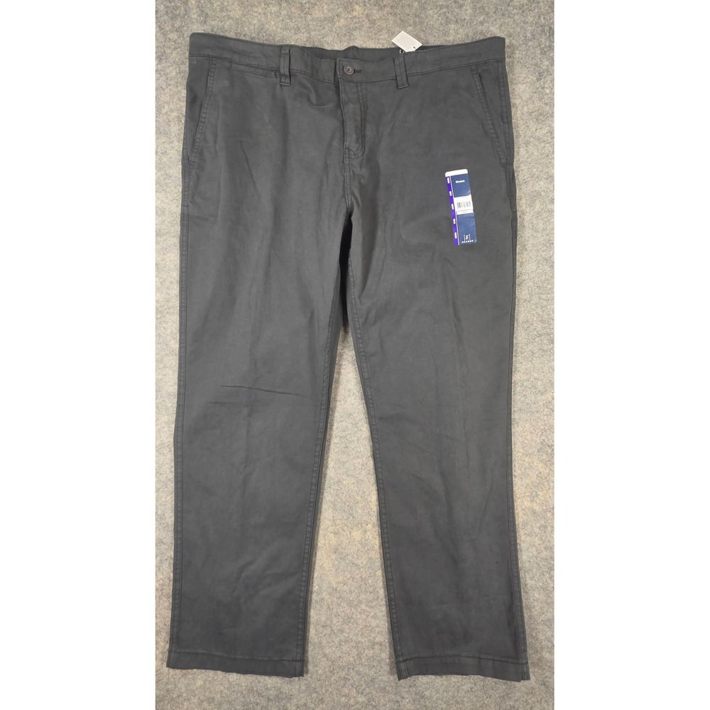 George Mens Casual Chino Pants Grey Slim Fit Stretch 42x30 GM08467 New NWT